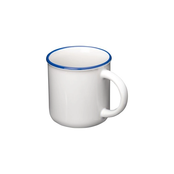Immagine Tazza vintage in ceramica da 240 ml con rivestimento per sublimazione. e bordo colorato