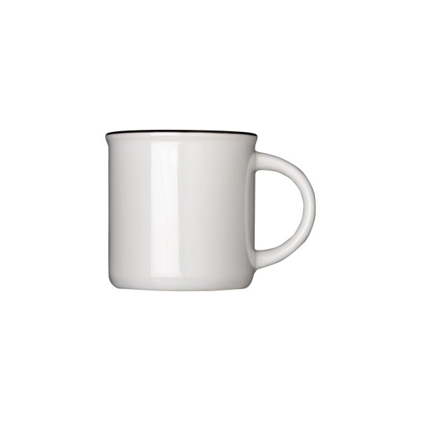 Immagine Tazza vintage in ceramica da 240 ml con rivestimento per sublimazione. e bordo colorato