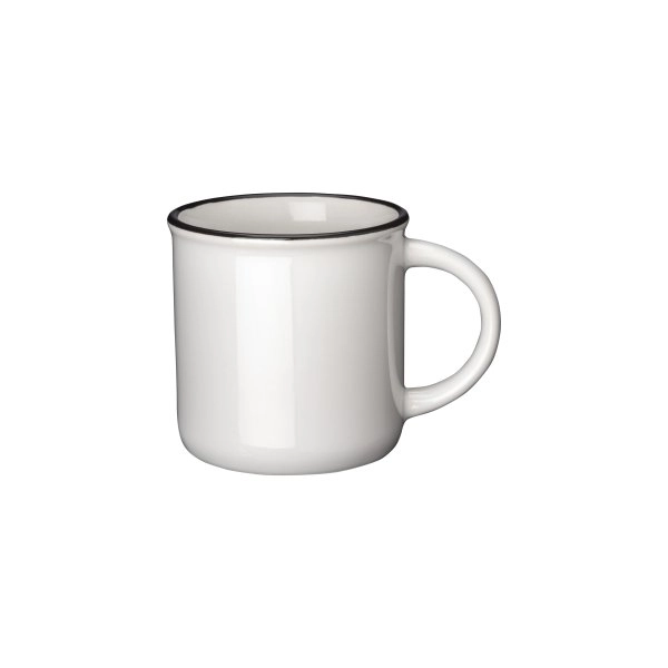 Immagine Tazza vintage in ceramica da 240 ml con rivestimento per sublimazione. e bordo colorato