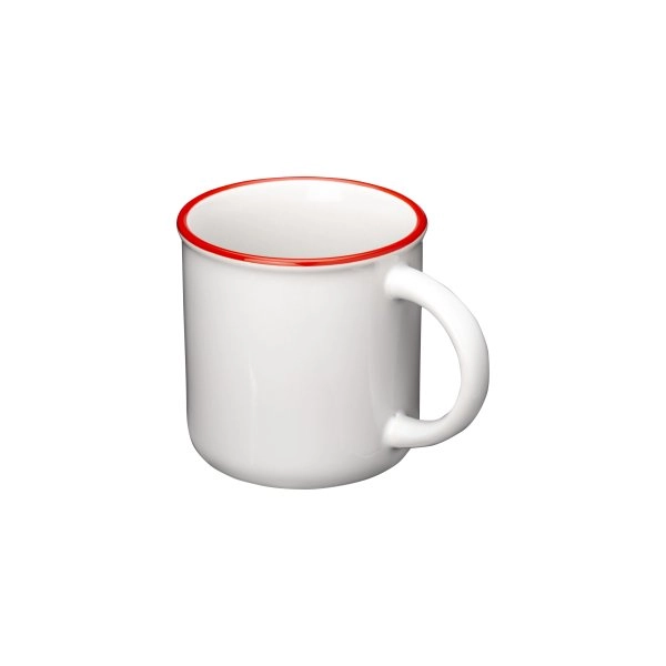 Immagine Tazza vintage in ceramica da 240 ml con rivestimento per sublimazione. e bordo colorato