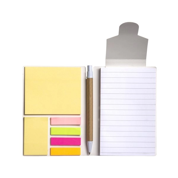 Immagine Block notes in carta con copertina arcobaleno, foglietti adesivi e penna