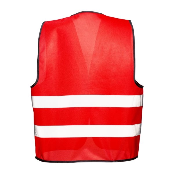 Immagine Gilet promozionale in poliestere con nastro riflettente e chiusura con velcro