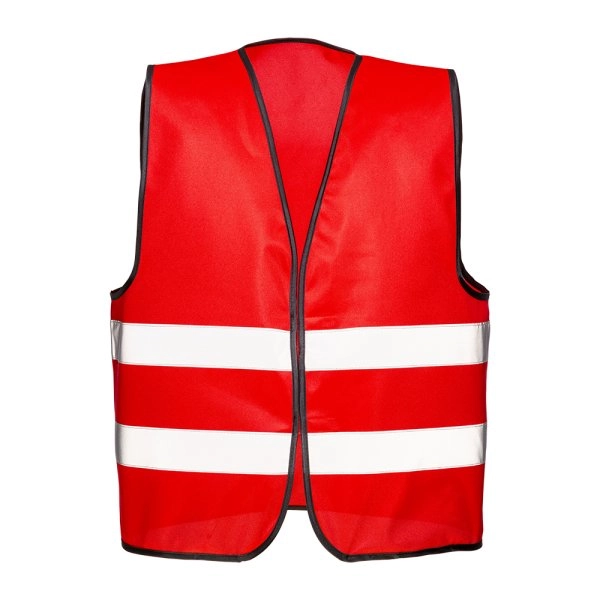 Immagine Gilet promozionale in poliestere con nastro riflettente e chiusura con velcro