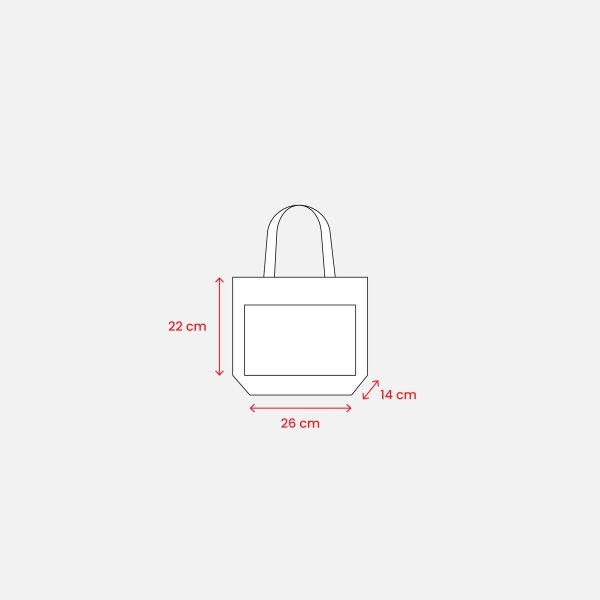 Immagine Mini borsa in juta con tasca e manici in cotone
