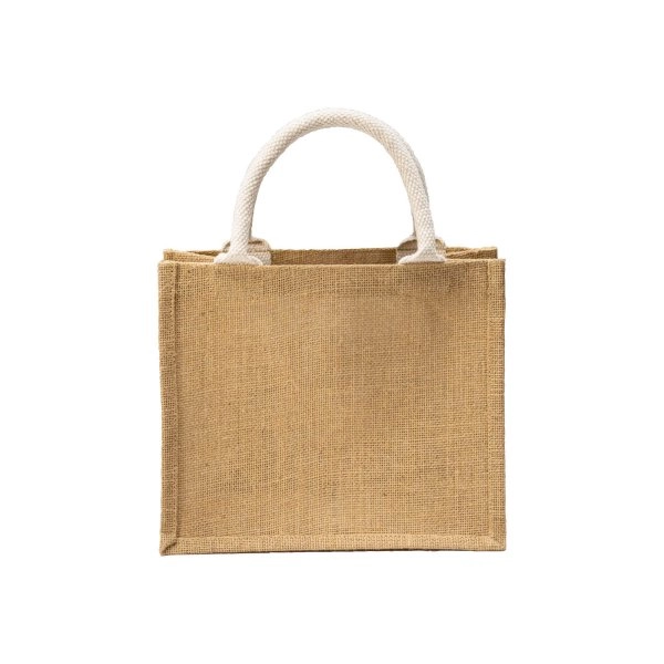 Immagine Mini borsa in juta con tasca e manici in cotone