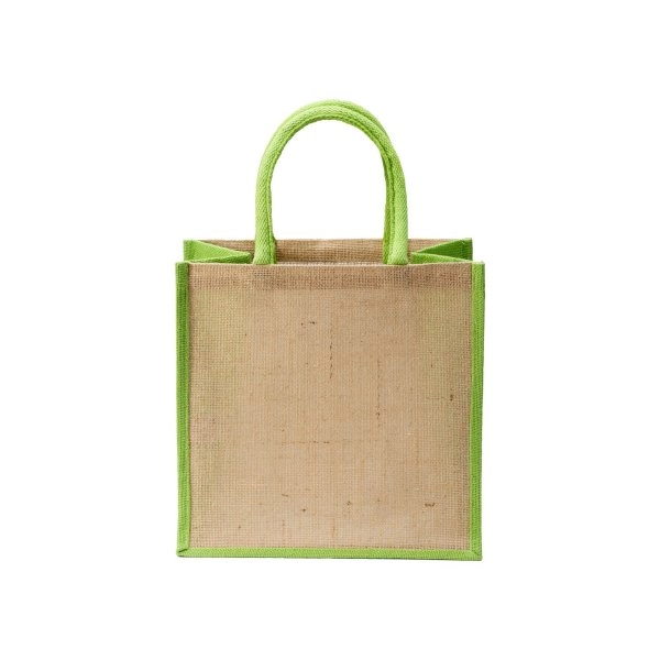Immagine Mini borsa in juta con manici e inserti colorati
