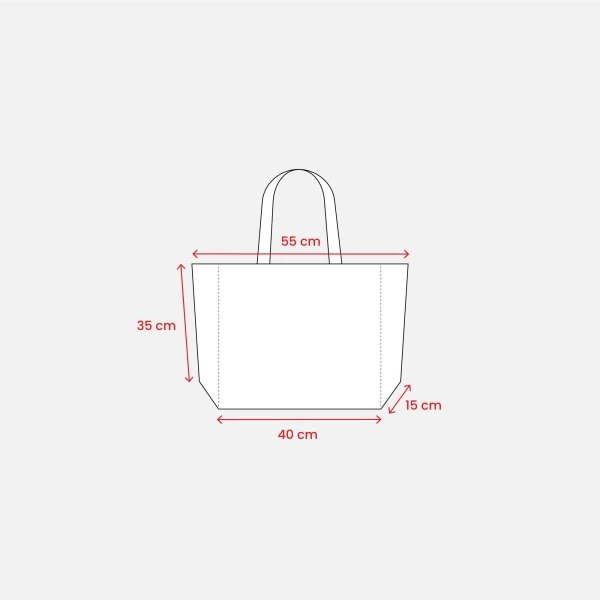 Immagine Borsa in juta, manici lunghi e soffietto alla base