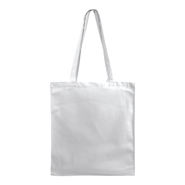 Immagine Shopper in cotone/poliestere riciclato 180 g/m2, manici lunghi e soffietto