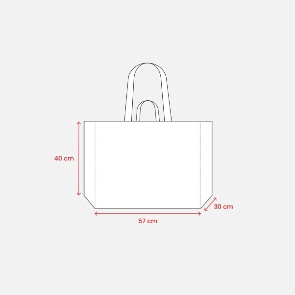 Immagine Shopper maxi in polipropilene riciclato con manici doppi a nastro (corti e lunghi)