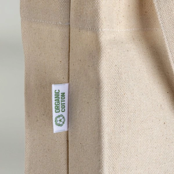 Immagine Shopper in cotone biologico 220 g/m2, manici lunghi e soffietto
