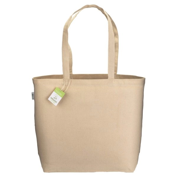 Immagine Shopper in cotone biologico 220 g/m2, con manici lunghi e soffietto alla base