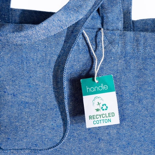 Immagine Shopper con soffietto alla base in cotone riciclato 280 g/m2, con doppi manici
