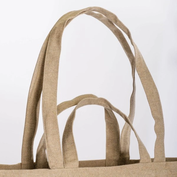 Immagine Shopper con soffietto alla base in cotone riciclato 280 g/m2, con doppi manici