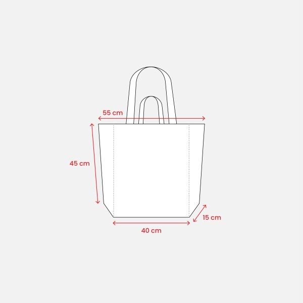 Immagine Shopper con soffietto alla base in cotone riciclato 280 g/m2, con doppi manici