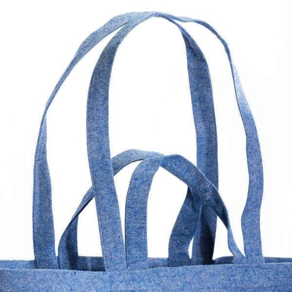 Immagine Shopper con soffietto alla base in cotone riciclato 280 g/m2, con doppi manici