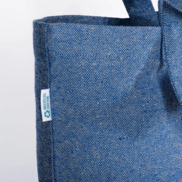 Immagine Shopper con soffietto alla base in cotone riciclato 280 g/m2, con doppi manici