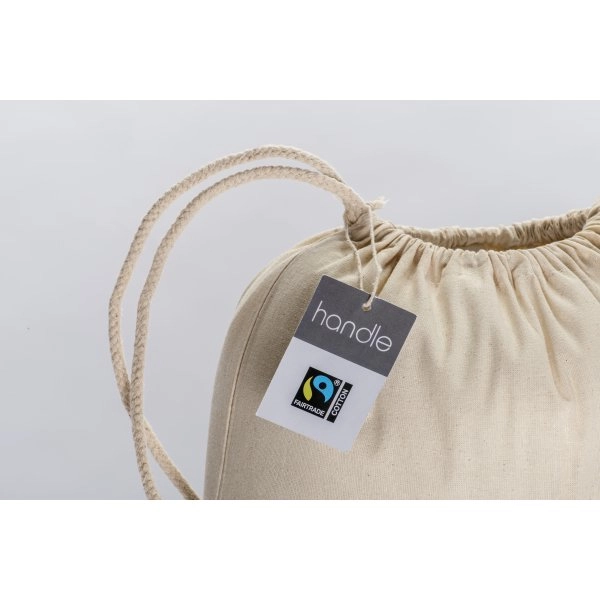 Immagine Zainetto in cotone FAIRTRADE ® 140 g/m2 con chiusura a strozzo
