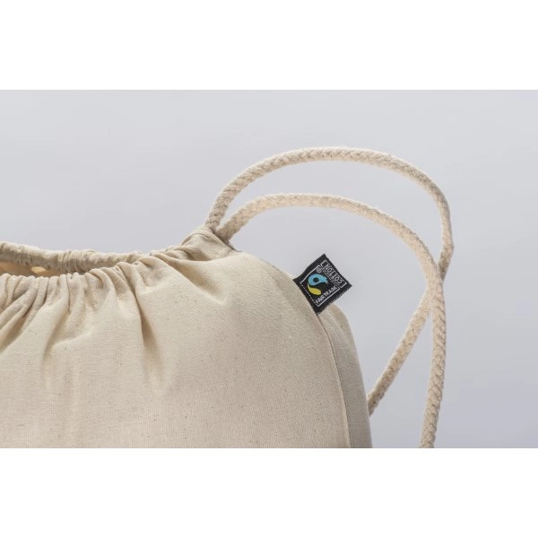 Immagine Zainetto in cotone FAIRTRADE ® 140 g/m2 con chiusura a strozzo