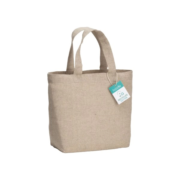 Immagine Shopper in cotone riciclato 150 g/m2 con manici corti