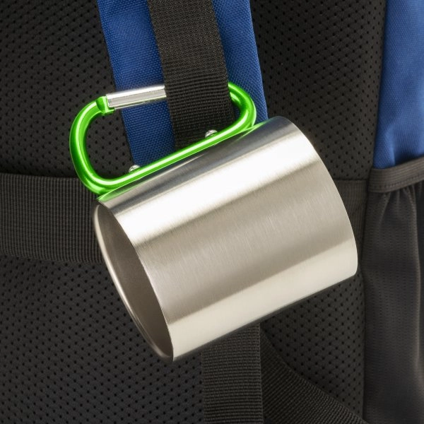 Immagine Tazza in acciaio con manico in alluminio a moschettone, 200 ml