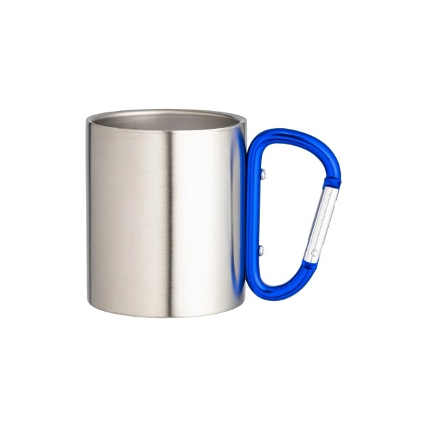 Tazza in acciaio con manico in alluminio a moschettone, 200 ml