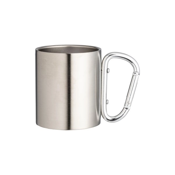 Immagine Tazza in acciaio con manico in alluminio a moschettone, 200 ml