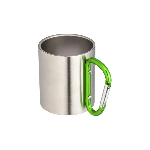 Immagine Tazza in acciaio con manico in alluminio a moschettone, 200 ml