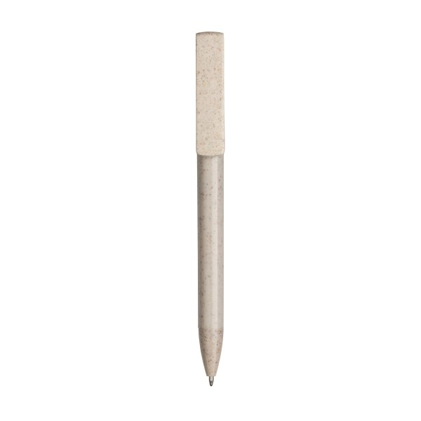 Immagine Penna twist in PP e paglia di grano con stand porta cellulare