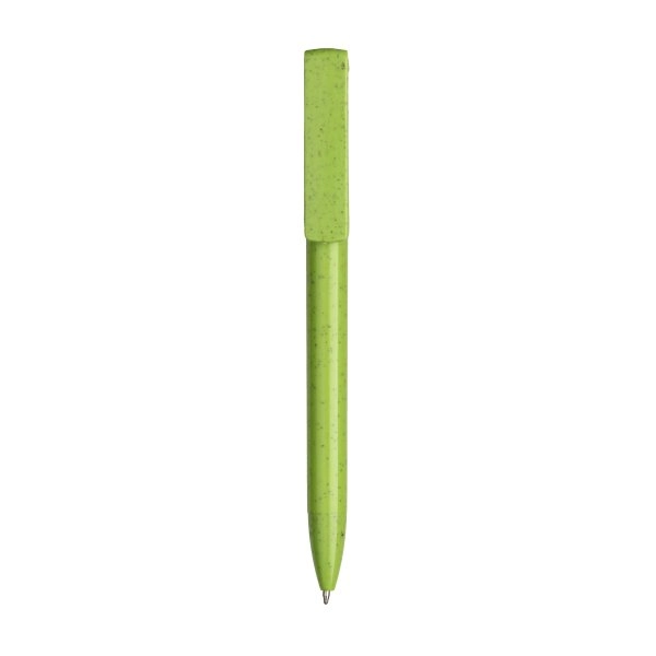 Penna twist in PP e paglia di grano con stand porta cellulare