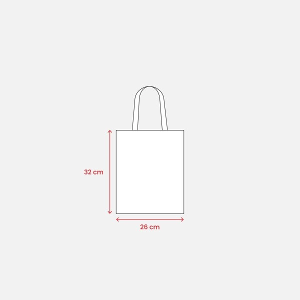 Immagine Mini borsa shopper in cotone riciclato da 140 g/m2 naturale con manici colorati