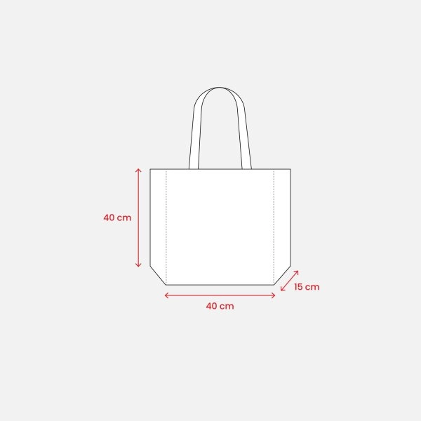 Immagine Maxi borsa shopper in cotone riciclato da 280 g/m2 naturale con manici colorati