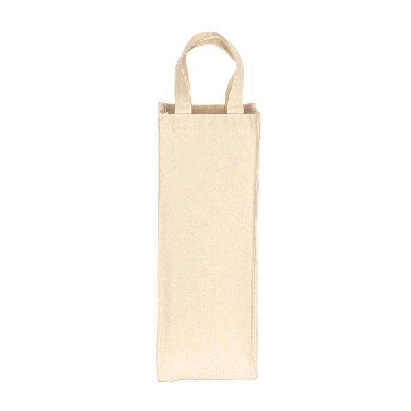 Immagine Borsa porta bottiglia singola in cotone riciclato da 250 g/m2
