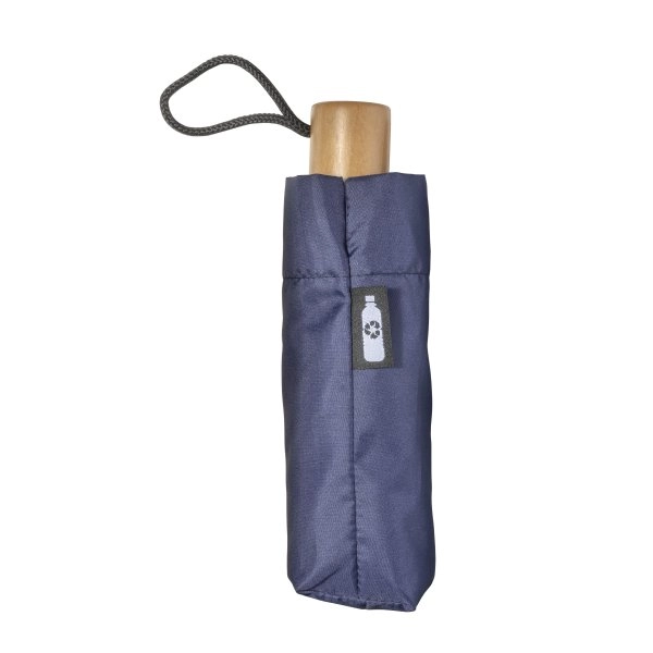 Immagine Mini ombrello manuale in R-PET con manico di legno