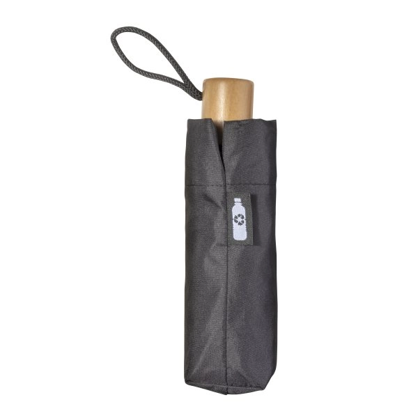 Immagine Mini ombrello manuale in R-PET con manico di legno