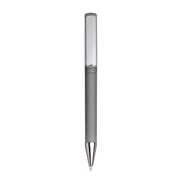 Penna twist in plastica gommata. Clip idonea a stampa laser tono su tono