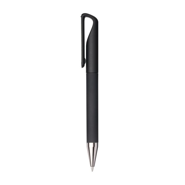 Immagine Penna twist in plastica gommata. Clip idonea a stampa laser tono su tono