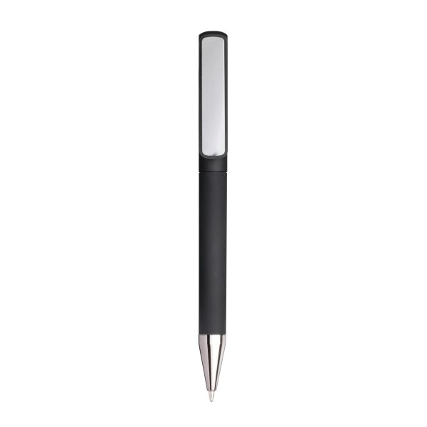 Immagine Penna twist in plastica gommata. Clip idonea a stampa laser tono su tono