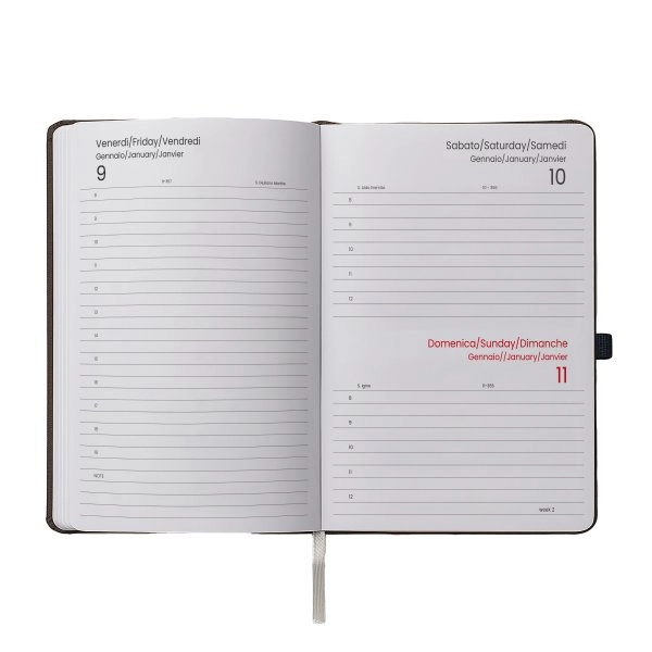 Immagine Agenda giornaliera 2027, copertina rigida in PU termovirante con impuntura perimetrale