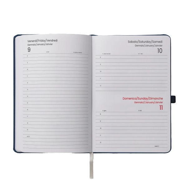 Immagine Agenda giornaliera 2027, copertina rigida in PU termovirante con impuntura perimetrale