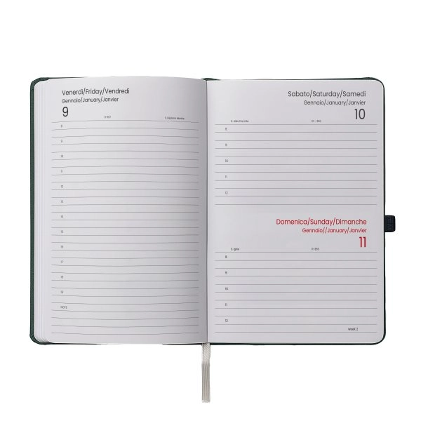 Immagine Agenda giornaliera 2027, copertina rigida in PU termovirante con impuntura perimetrale