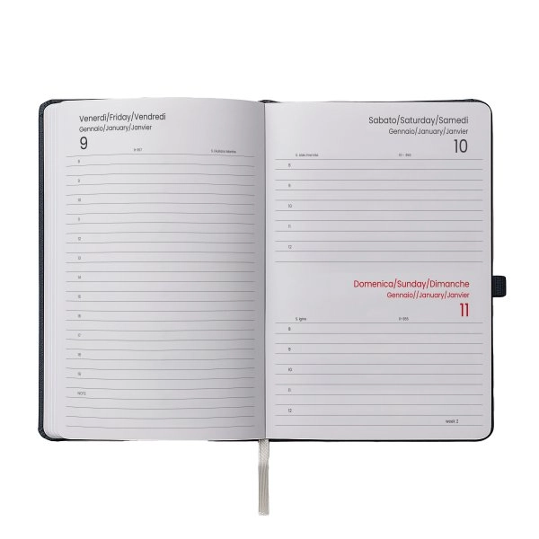 Immagine Agenda giornaliera 2027, copertina rigida in PU termovirante con impuntura perimetrale