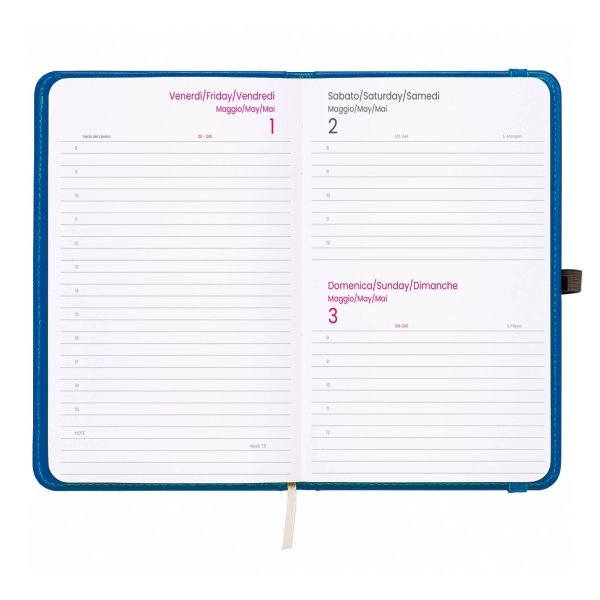 Immagine Agenda tascabile giornaliera 2027, copertina rigida in PU termovirante con impuntura