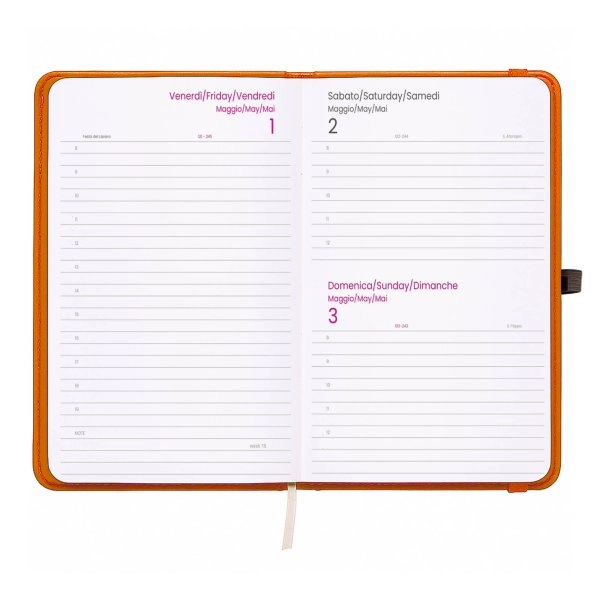 Immagine Agenda tascabile giornaliera 2027, copertina rigida in PU termovirante con impuntura
