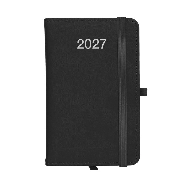 Immagine Agenda tascabile settimanale 2027, copertina rigida in PU termovirante con impuntura