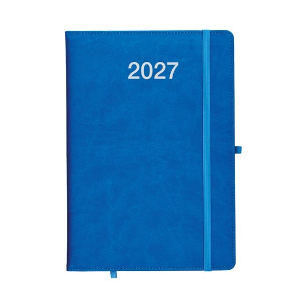 Agenda giornaliera 2027, copertina rigida in PU termovirante con impuntura perimetrale