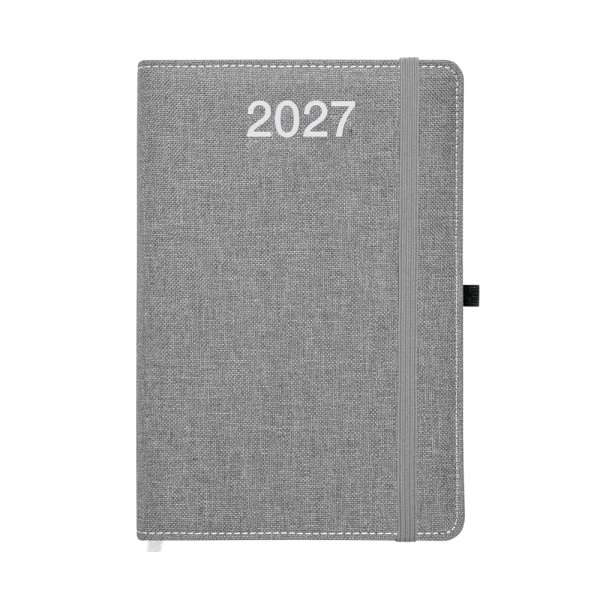 Agenda settimanale 2027, copertina rigida in PET riciclato con effetto mélange