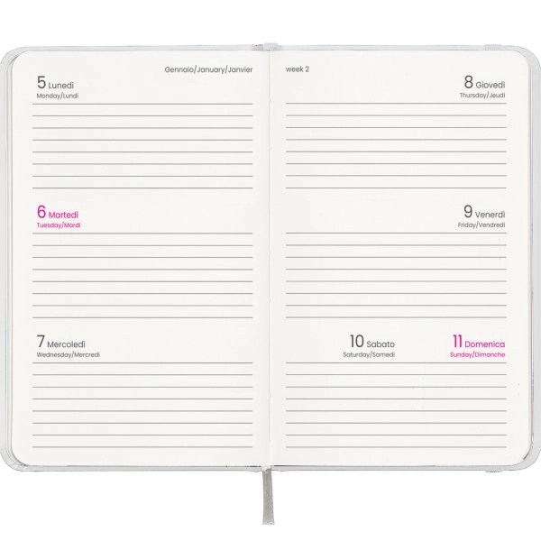 Immagine Agenda tascabile settimanale 2027, copertina rigida in cartoncino laminato