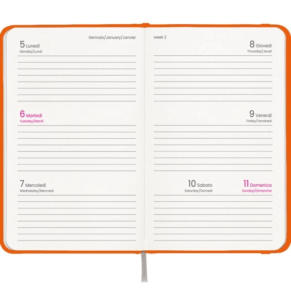 Immagine Agenda tascabile settimanale 2027, copertina rigida in cartoncino laminato