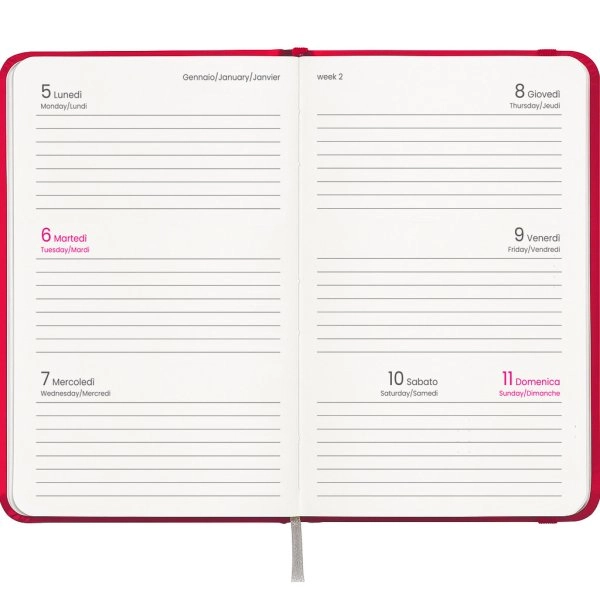 Immagine Agenda tascabile settimanale 2027, copertina rigida in cartoncino laminato