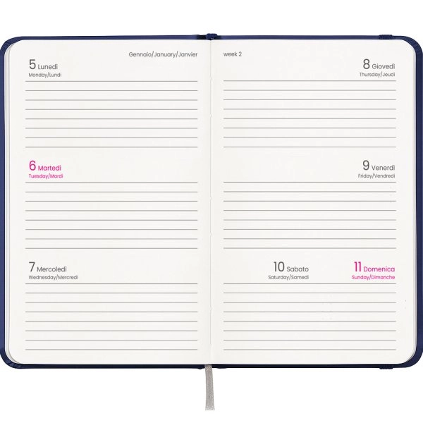 Immagine Agenda tascabile settimanale 2027, copertina rigida in cartoncino laminato